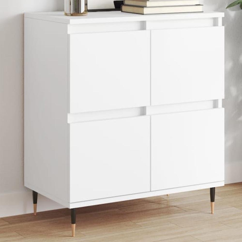 vidaXL 4 Door White Sideboard Image 1