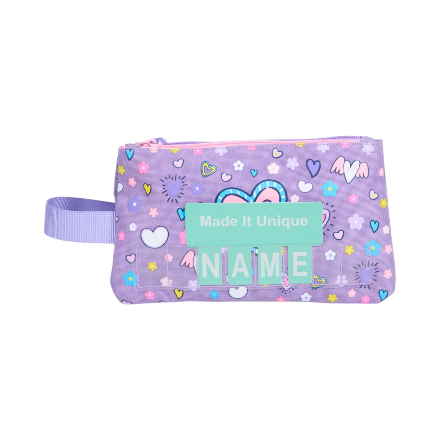 Purple Heart Personalised Pencil Case - Purple Image 2