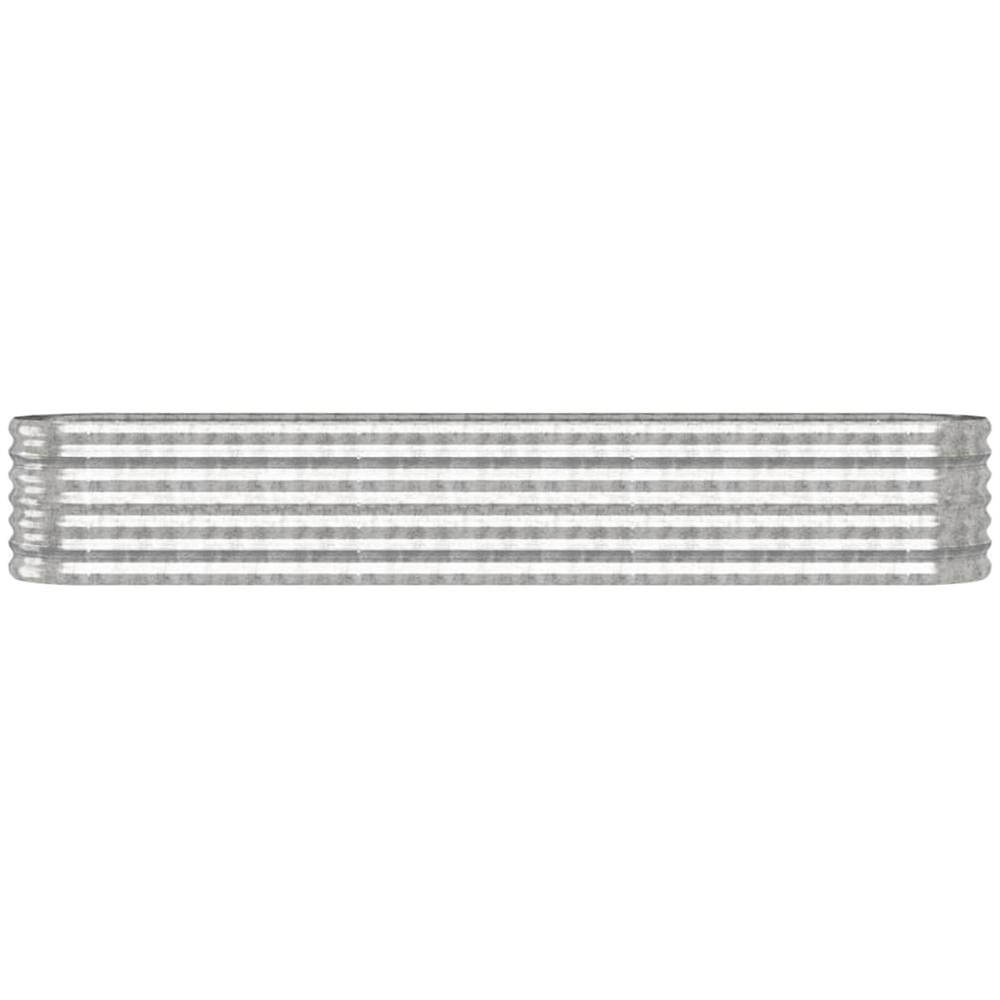 vidaXL Silver Galvanised Steel Raised Garden Bed 36 x 40 x 224cm Image 2