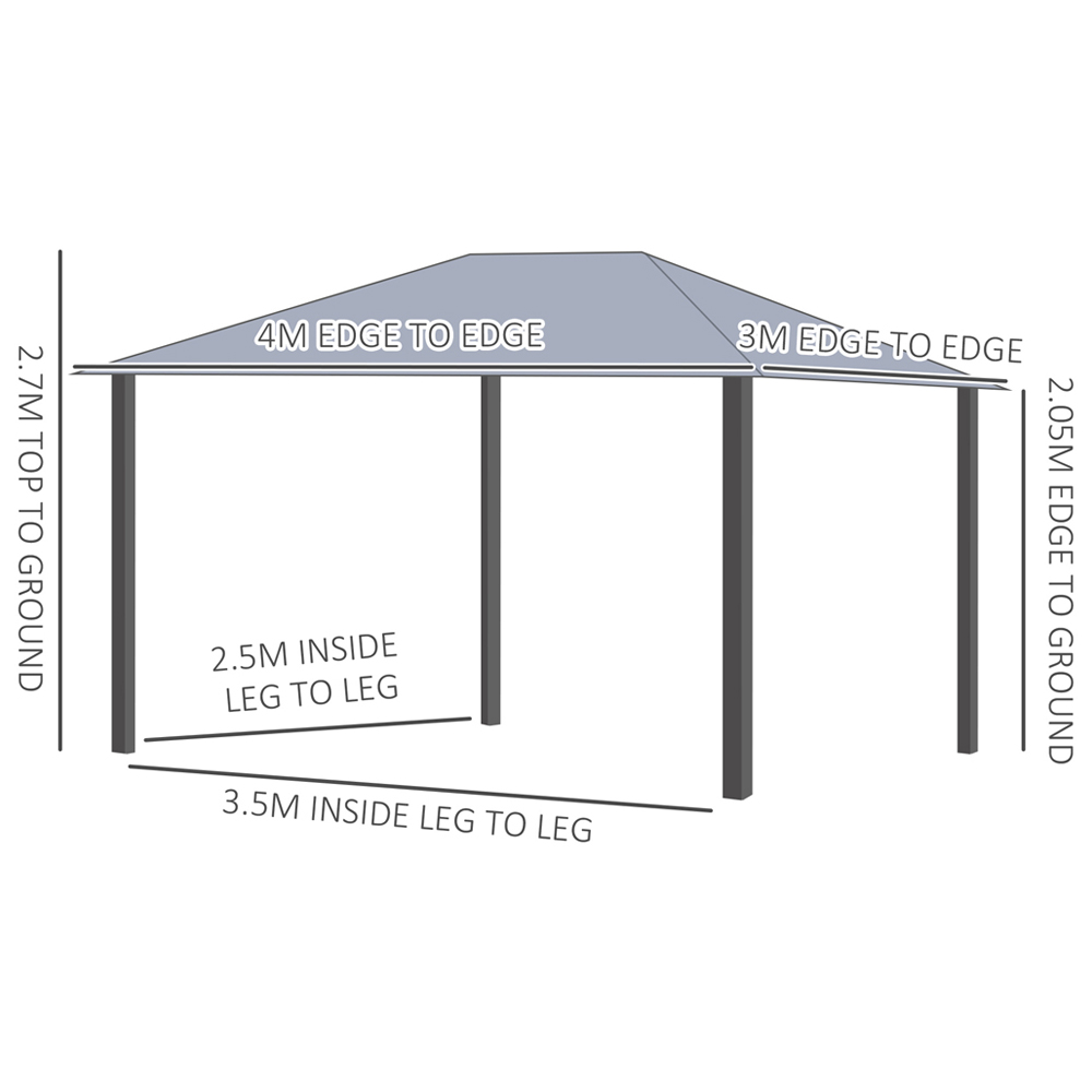 Outsunny 4 x 3m Grey Shelter Gazebo Image 6