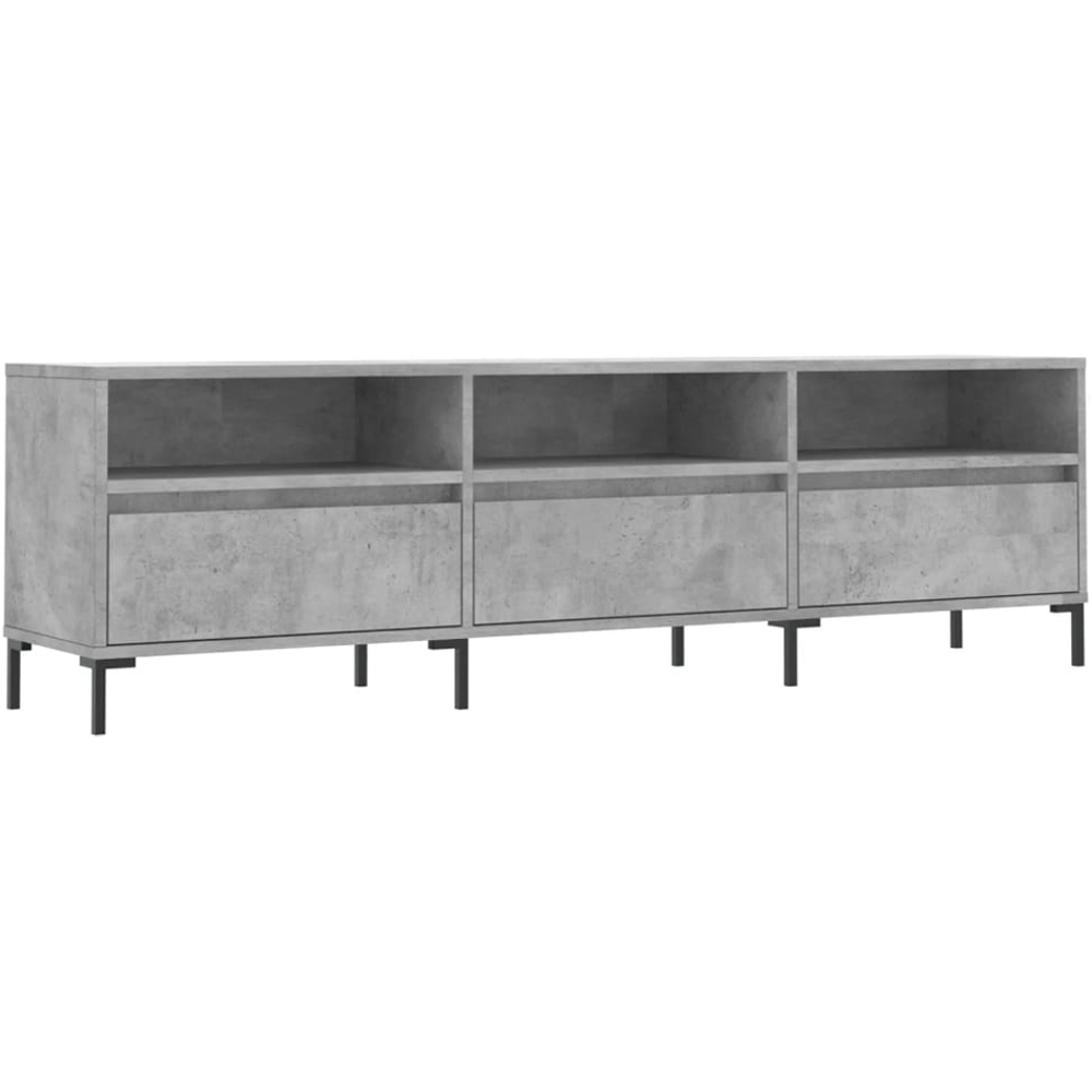 vidaXL 3 Drawer 3 Shelf Concrete Grey TV Cabinet Image 2