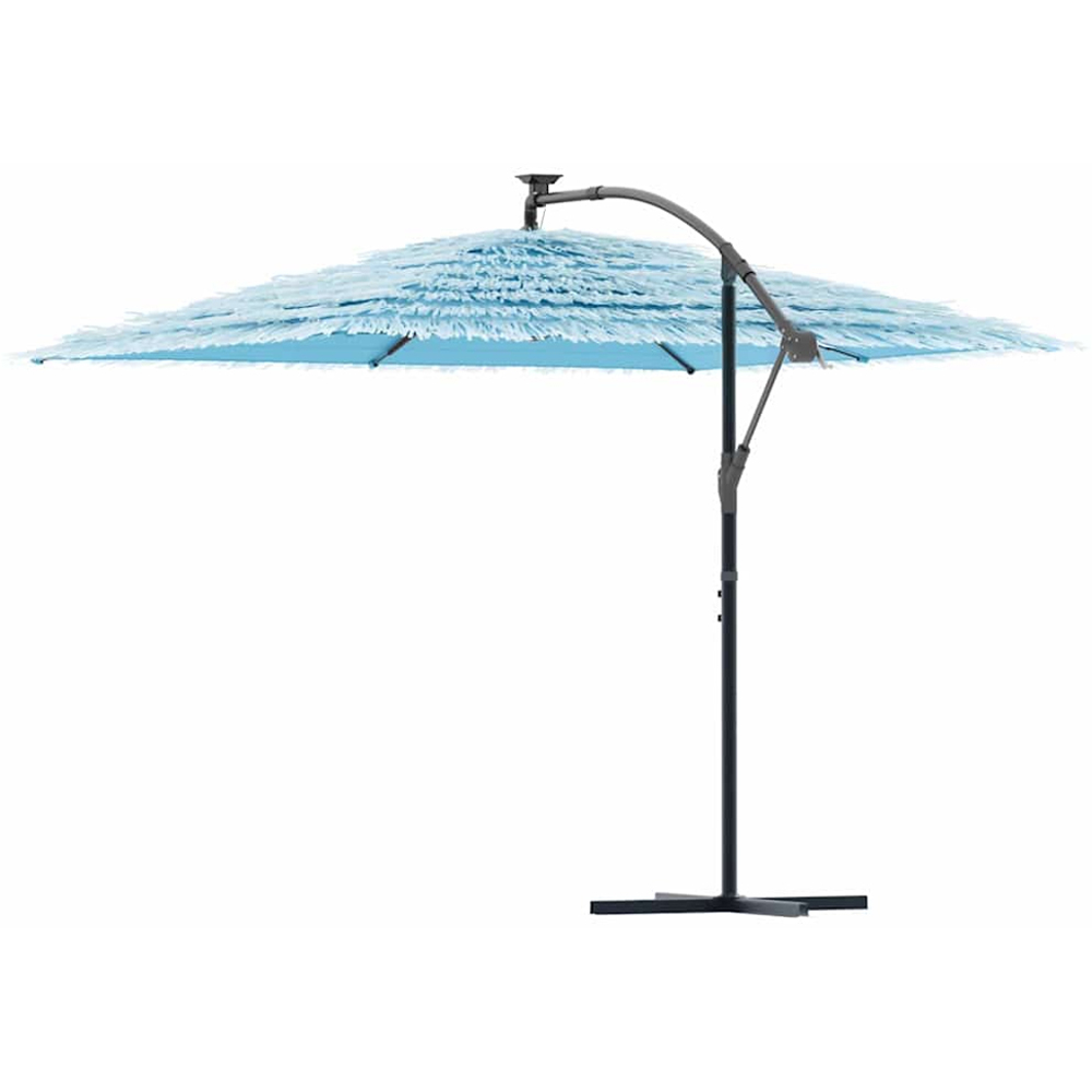 vidaXL Blue Straw Top Cantilever Parasol with Steel Pole 2.9m Image 4