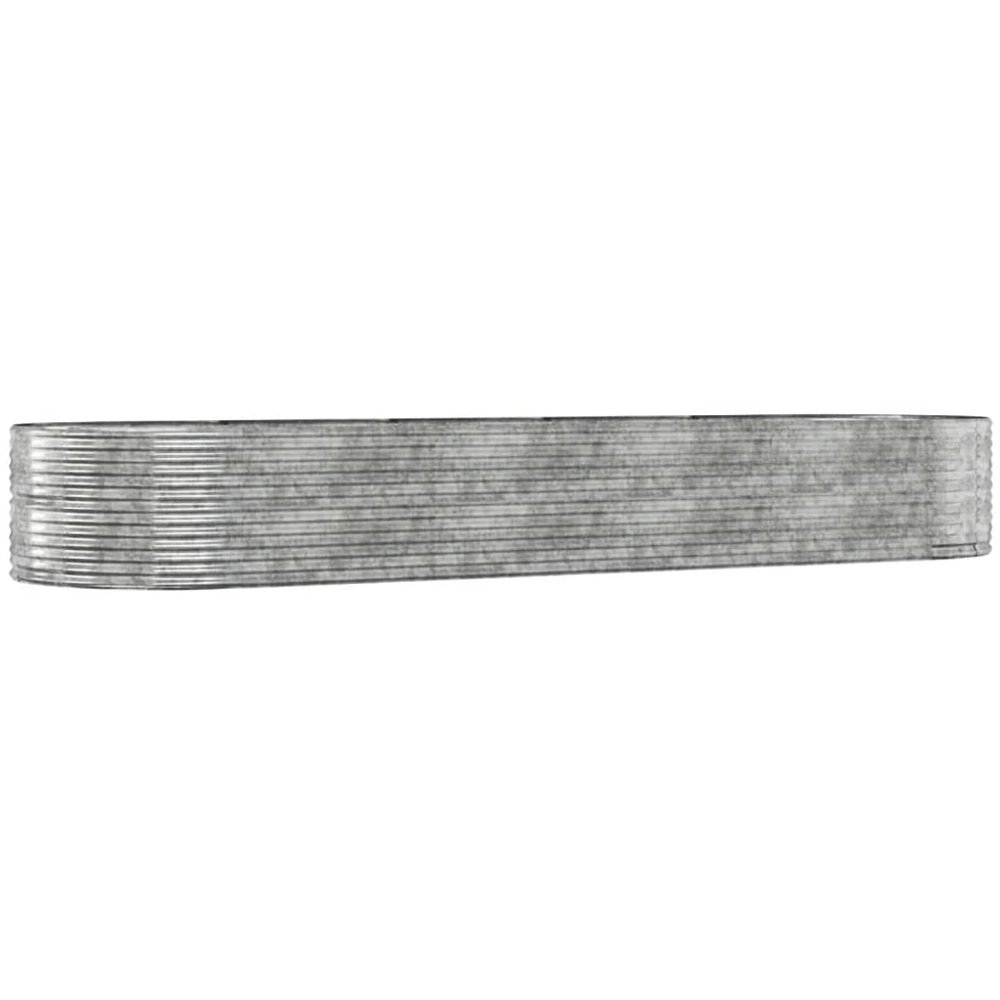 vidaXL Silver Galvanised Steel Oval Raised Garden Bed 68 x 447 x 140cm Image 1