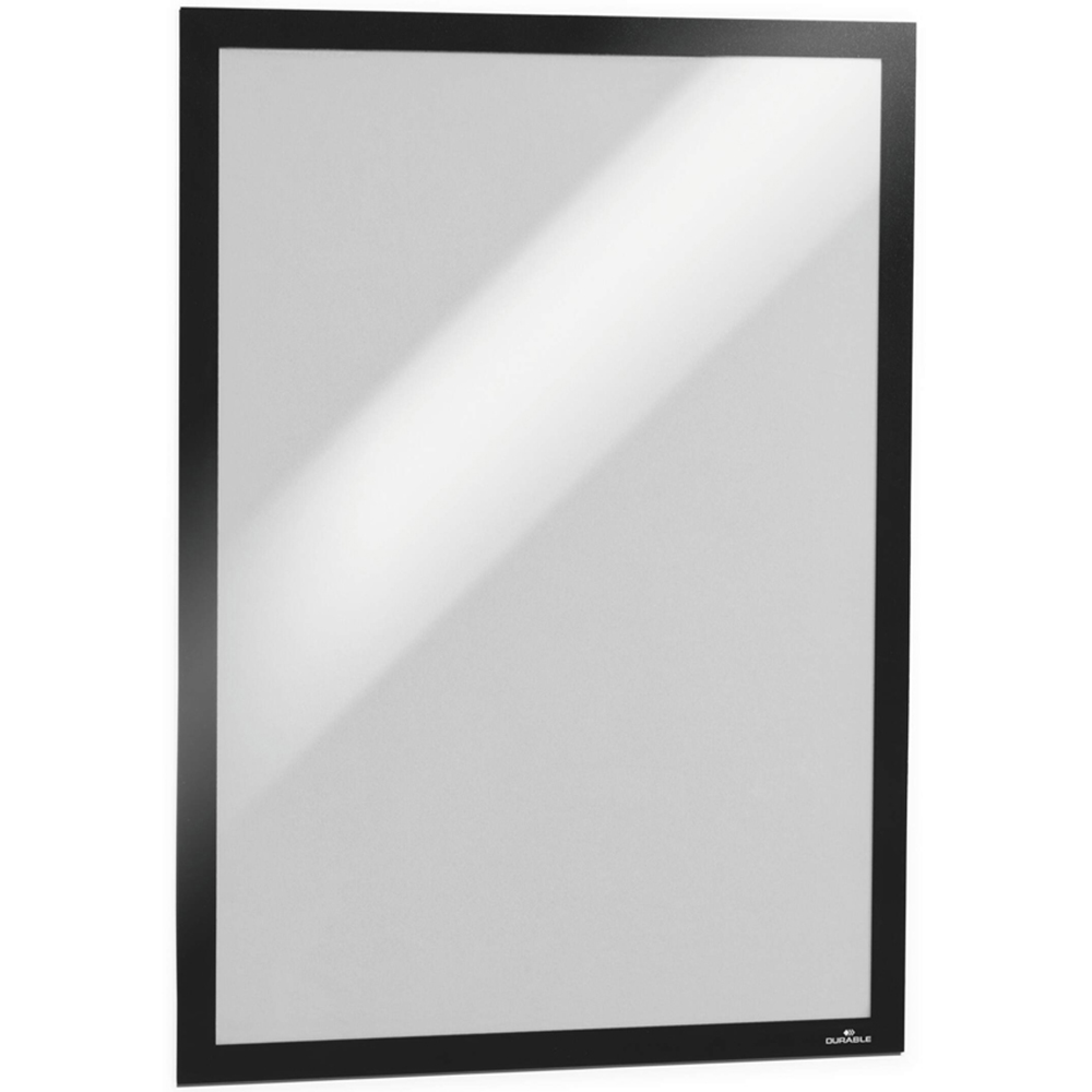 Durable Duraframe A3 Black Self Adhesive Magnetic Signage Frame 6 Pack Image 1