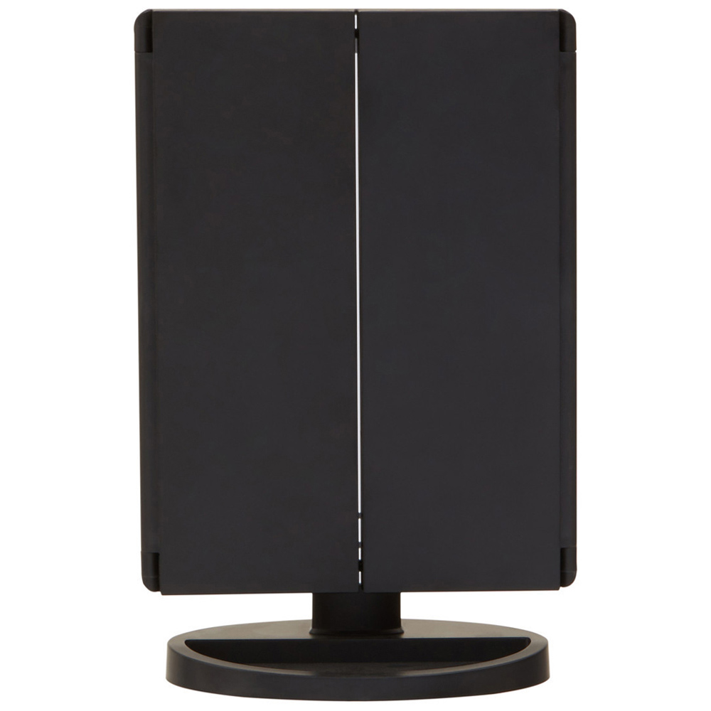 Premier Housewares Cassini Tri Fold Black LED Table Mirror Image 2