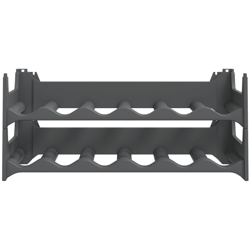 vidaXL 12 Bottle Anthracite Stackable Wine Rack Image 2