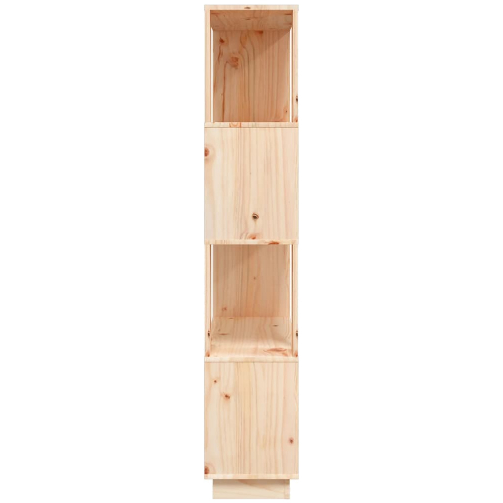 vidaXL 4 Shelf Natural Solid Pine Wood Bookcase Image 4