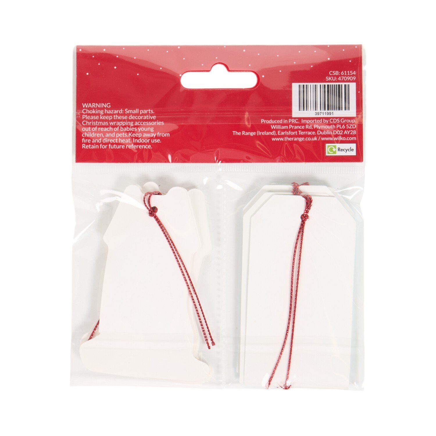 Pack of 12 Festive House Gift Tags Blue Image 3