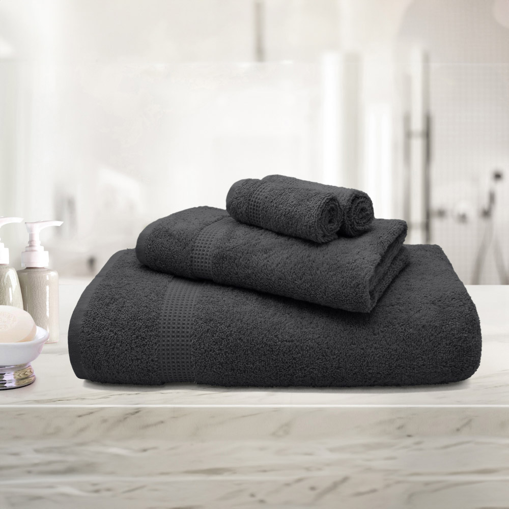 Mayfair Egyptian Cotton Charcoal Bath Sheet Set of 2 Image 2