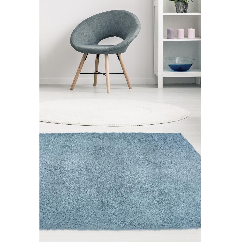 Homemaker Denim Blue Snug Plain Shaggy Rug 160 x 230cm Image 5