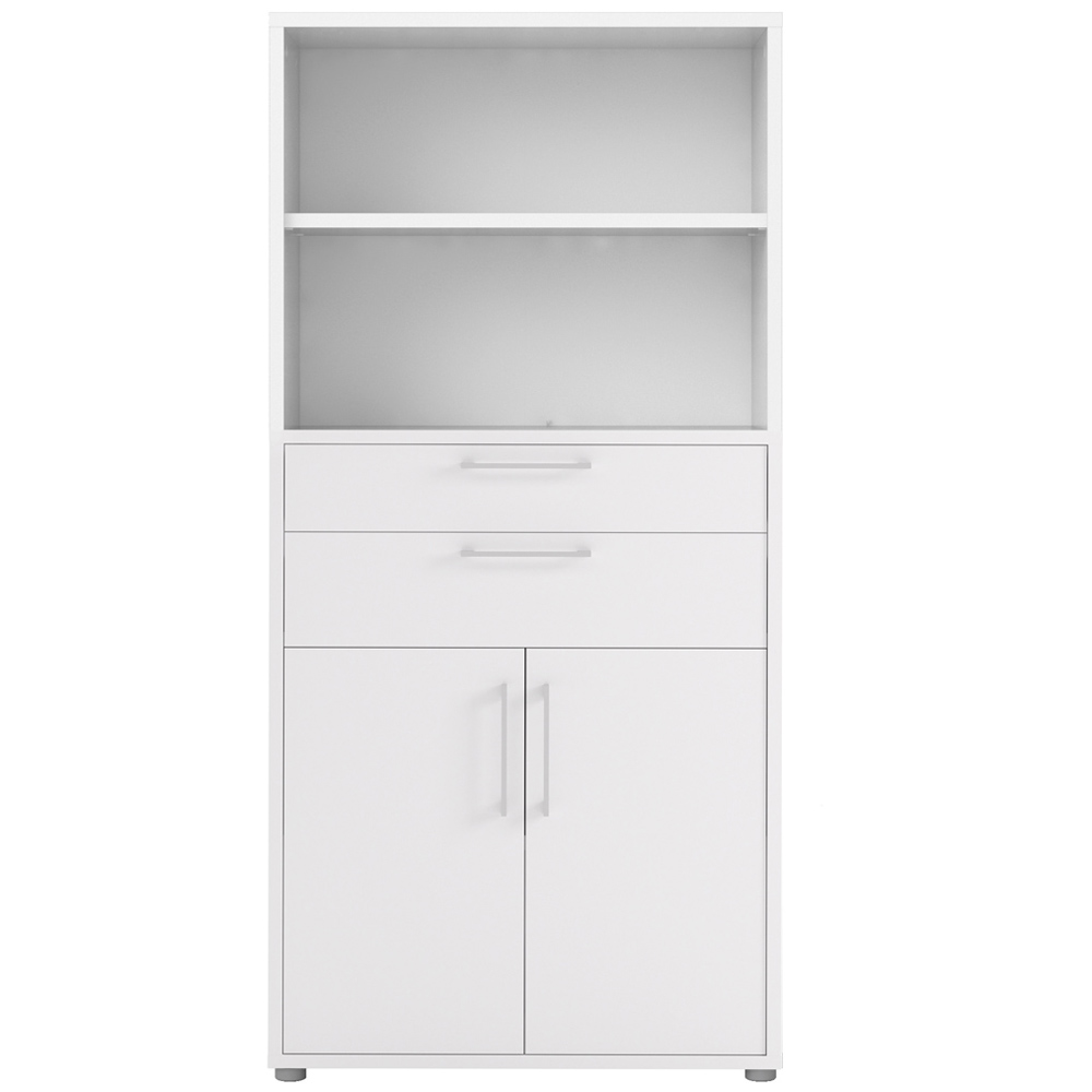 Florence 2 Door 2 Drawer 2 Shelf White Bookcase Image 3