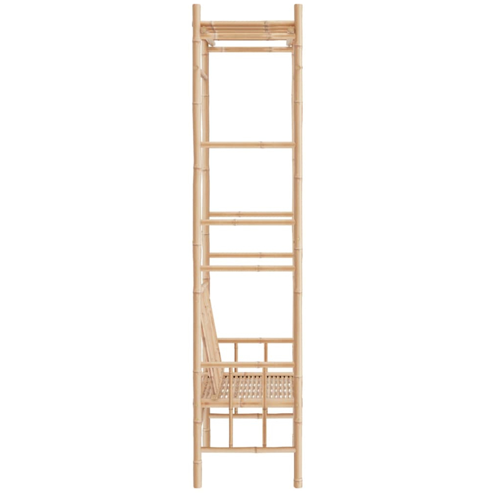 vidaXL Brown Bamboo Garden Bench with Pergola Image 4