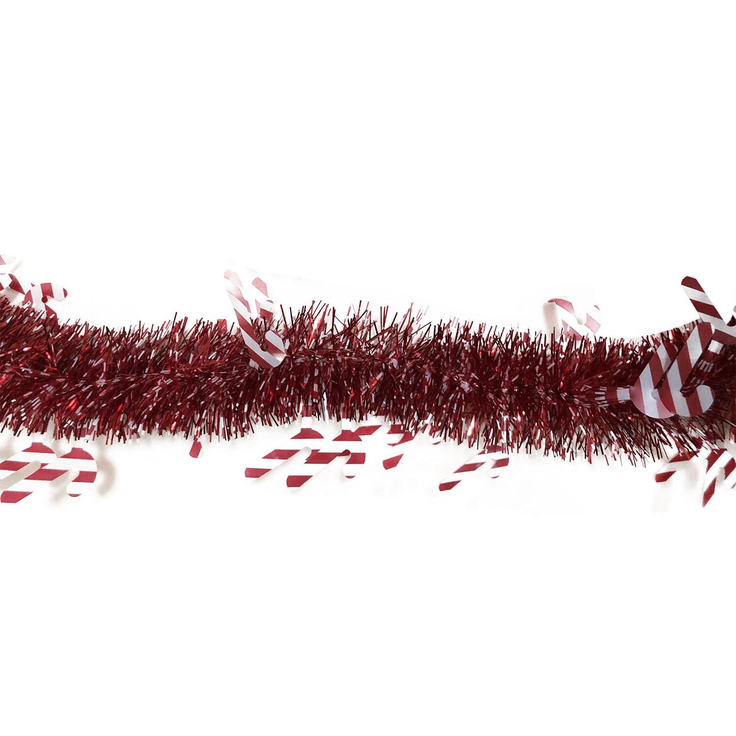 Candy Cane Red Festive Tinsel Image