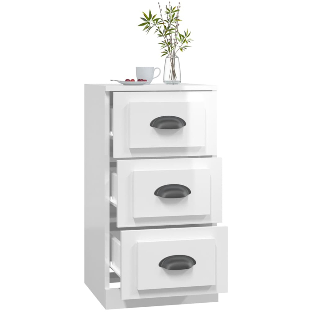 vidaXL 4 Drawer White Sideboard Image 6