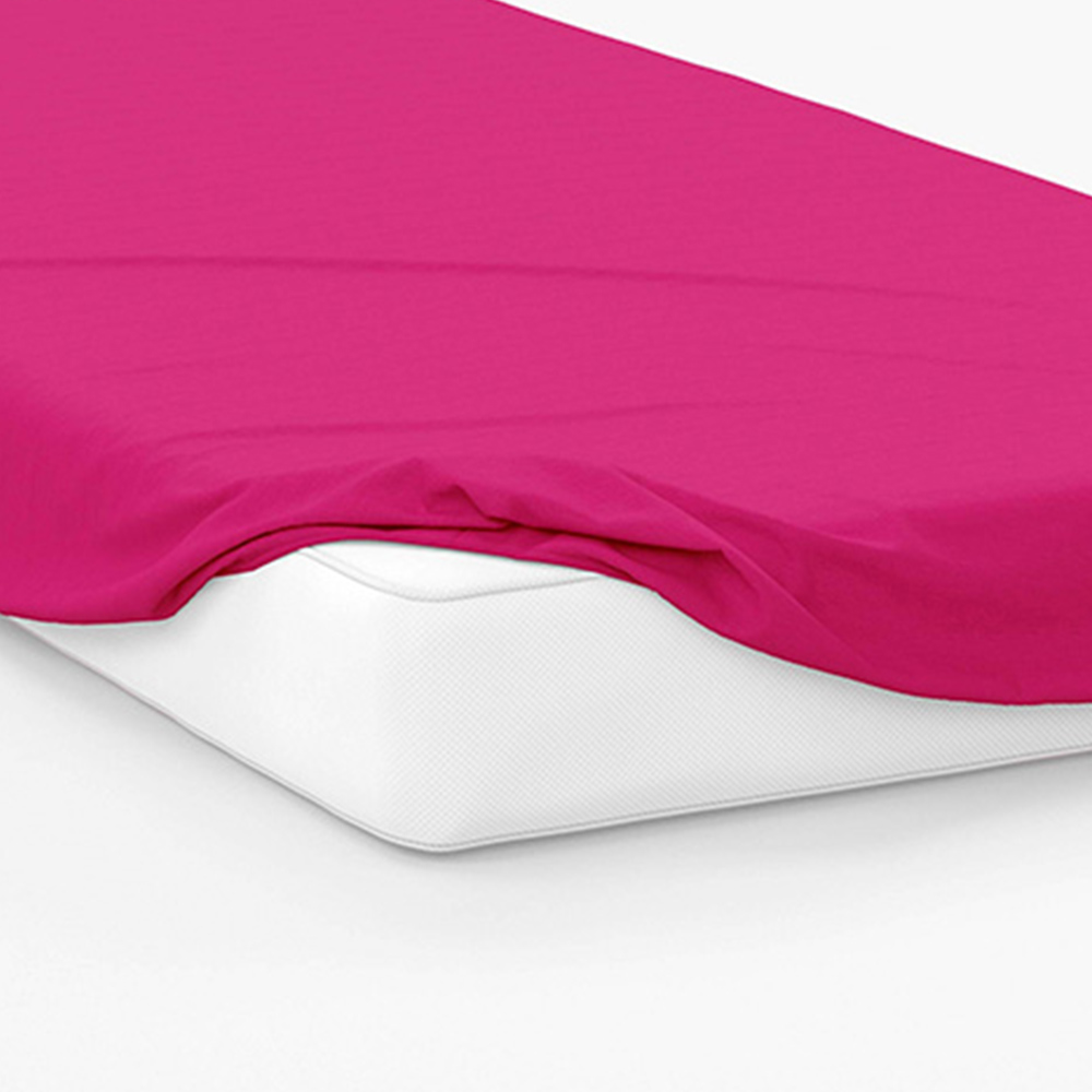 Serene King Size Fuchsia Fitted Bed Sheet Image 3