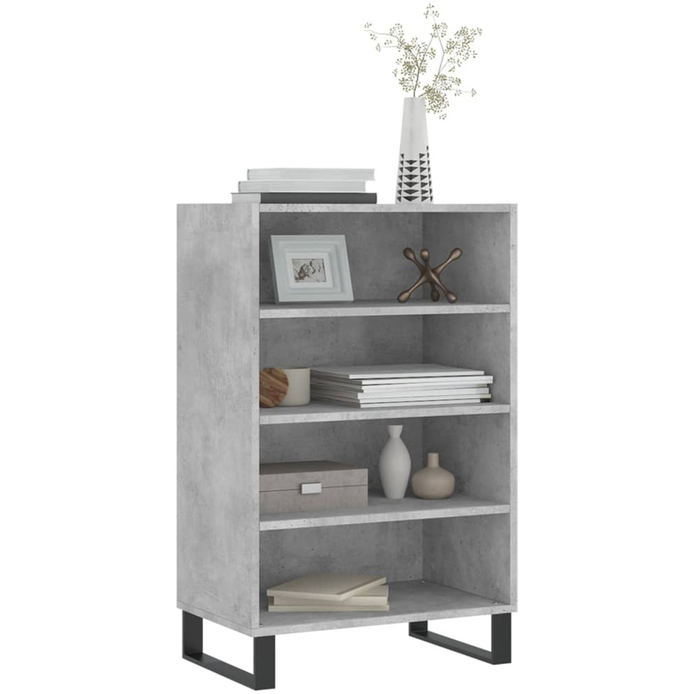 vidaXL 4 Shelf Concrete Grey Small Highboard Image 3