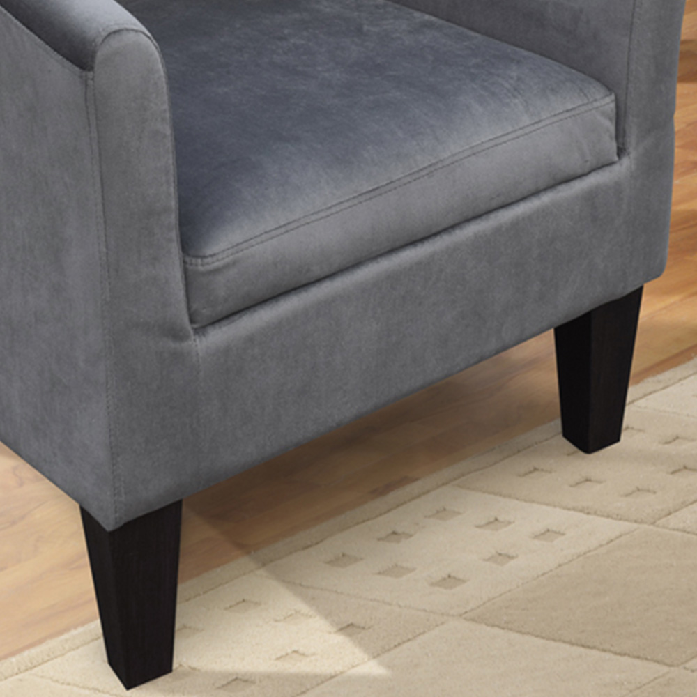 Comfy Living Grey Brushed Velvet Tub Chair Image 2