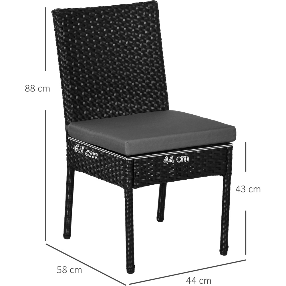 Outsunny Set of 2 Black Rattan Garden Chair Image 7