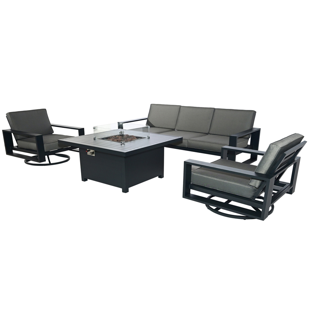 Furniture One 5 Seater Aluminium Garden Dining Set Image 2
