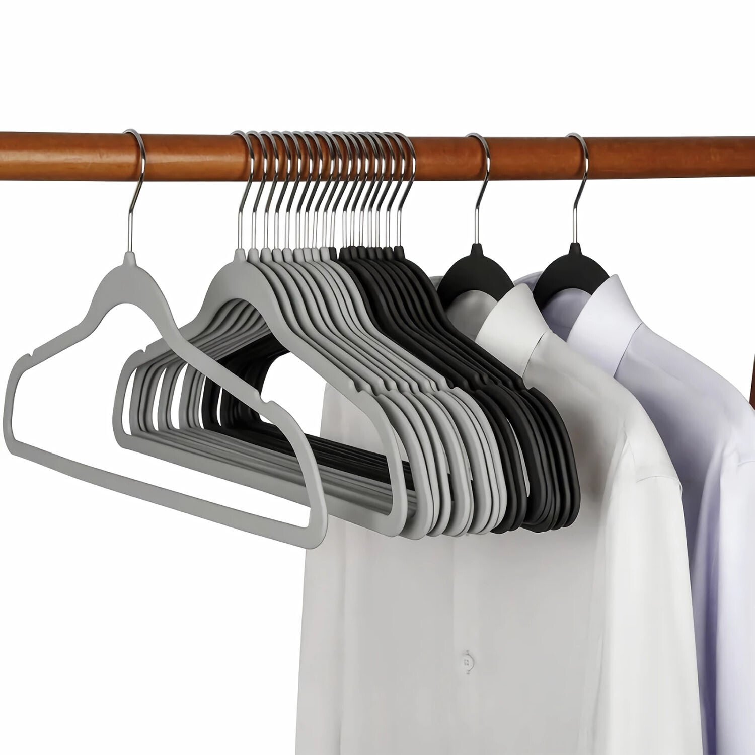 Pack of 10 My Laundry Velvet Hangers - Grey Image 1