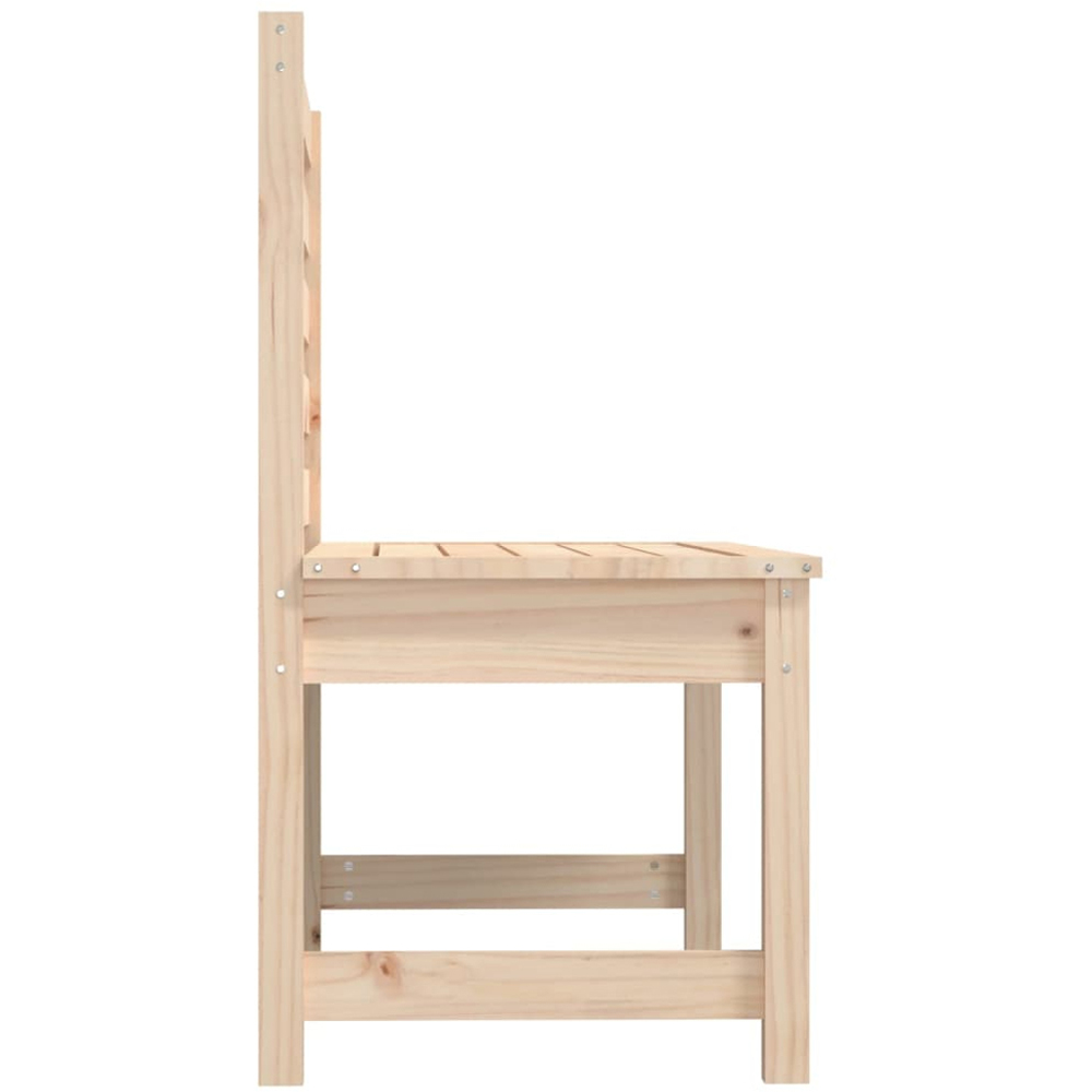 vidaXL Natural Solid Pine Wood Slatted Garden Bench 109 x 48 x 91.5cm Image 4