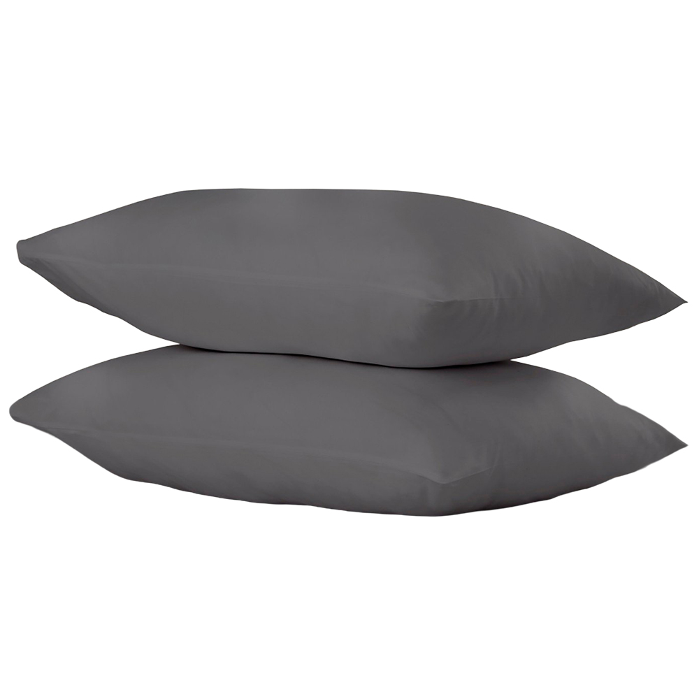 Polycotton Housewife Pillowcases - Charcoal Image 1
