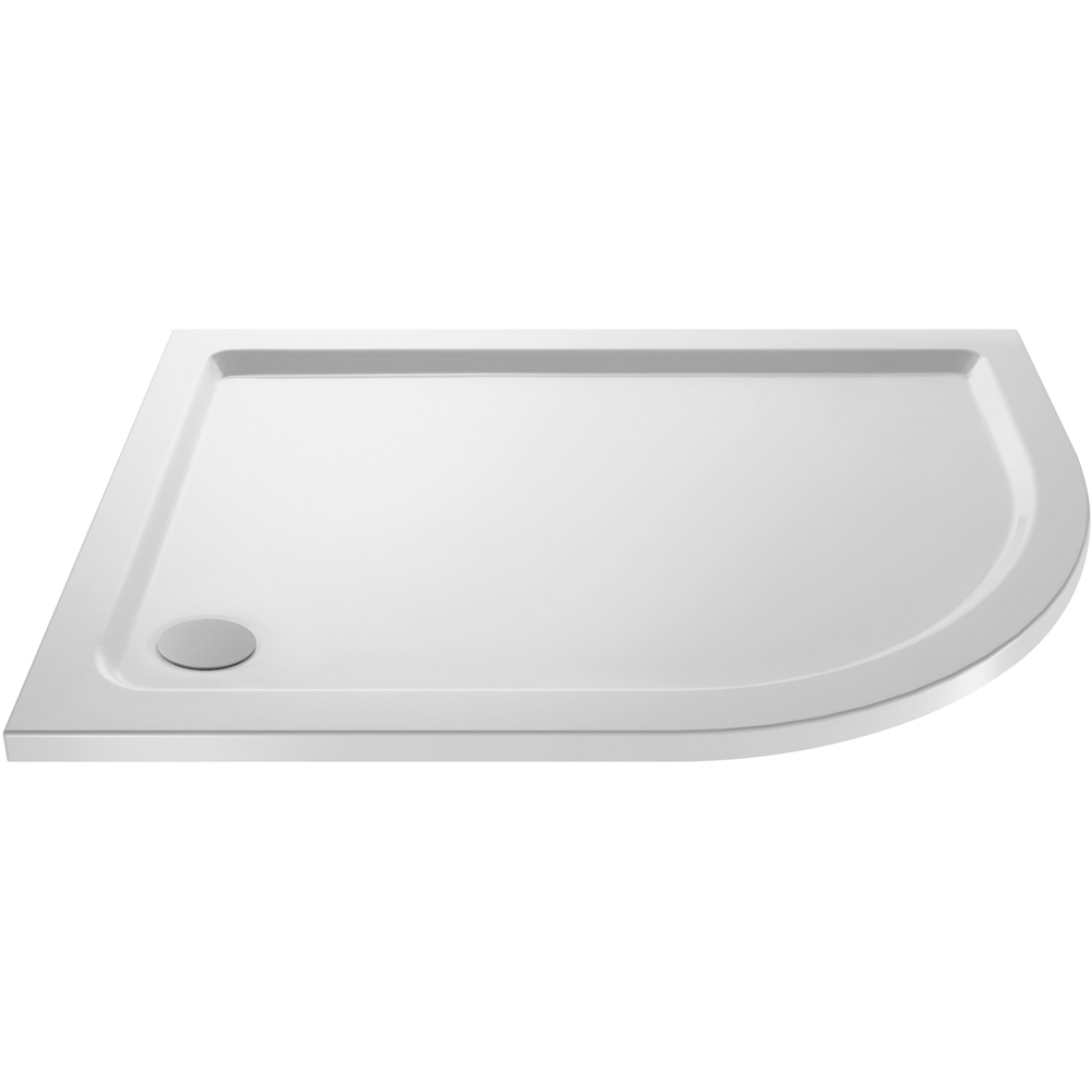 nuie White Offset Quadrant Slimline Right Hand Shower Tray 900 x 760mm Image 1