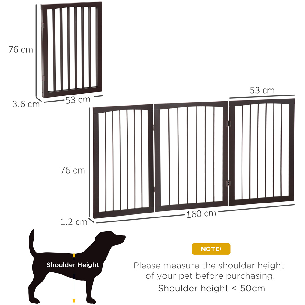 Pawhut Wooden Foldable Free Standing Pet Safety Gate Image 7