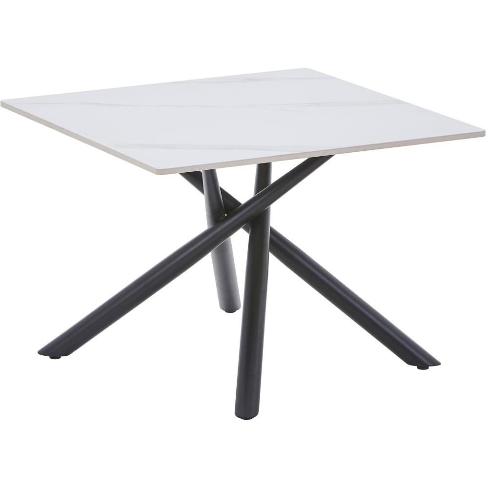 wilko Arlo White Wood Grain Ceramic End Table Image 2