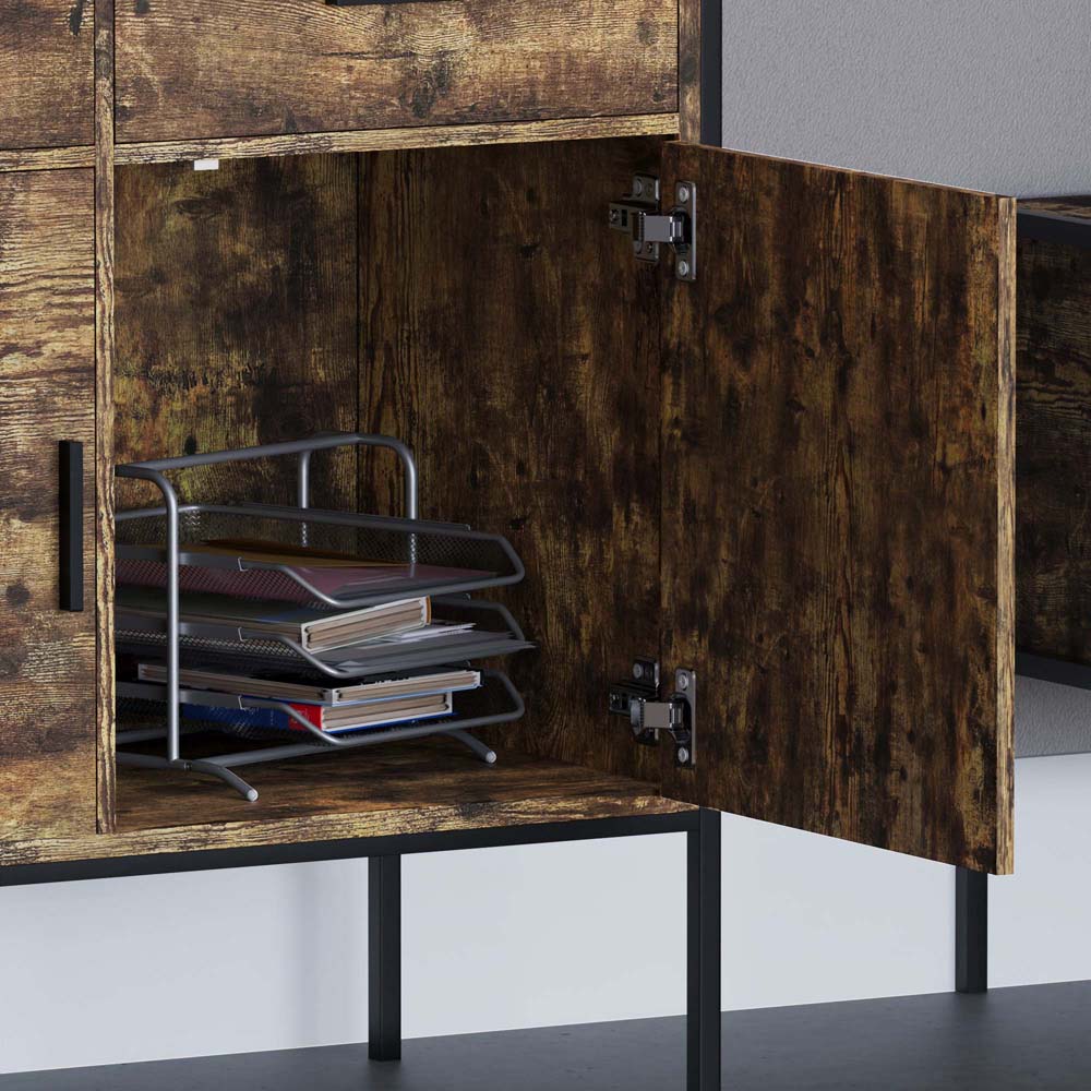 Vida Designs Brooklyn 2 Door 2 Drawer Dark Wood Sideboard Image 6