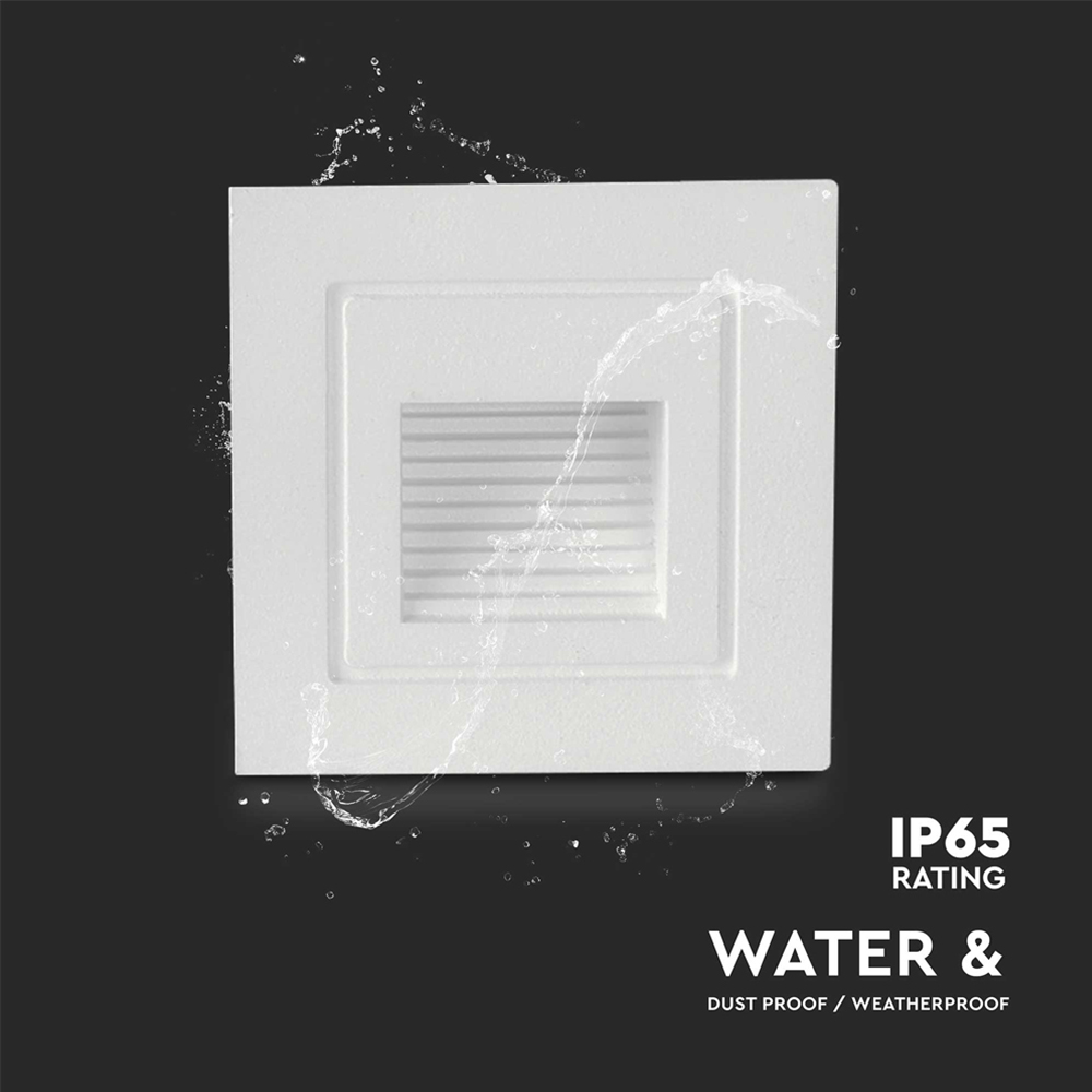 V-TAC 4 Pack 3W White Square Warm White LED Step Light Image 4