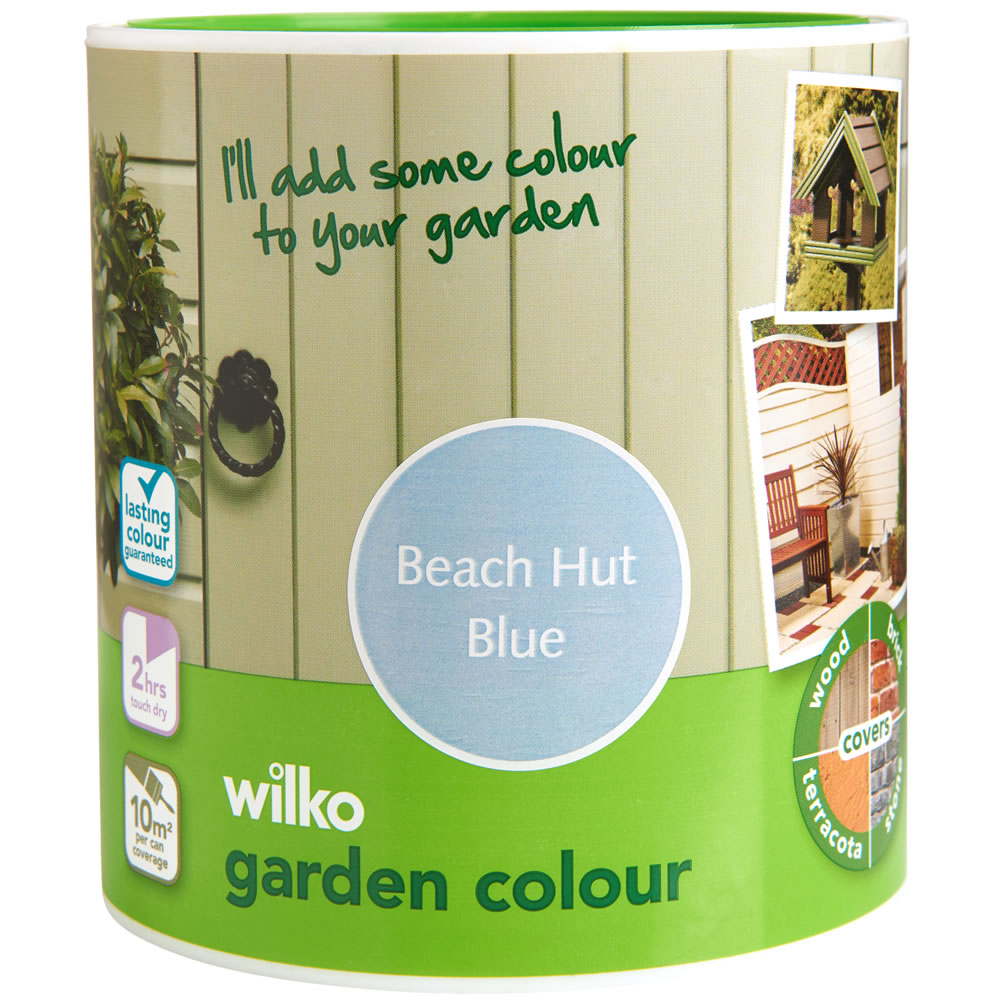 Wilko Garden Colour Beach Hut Blue Wood Paint 1L Image 2