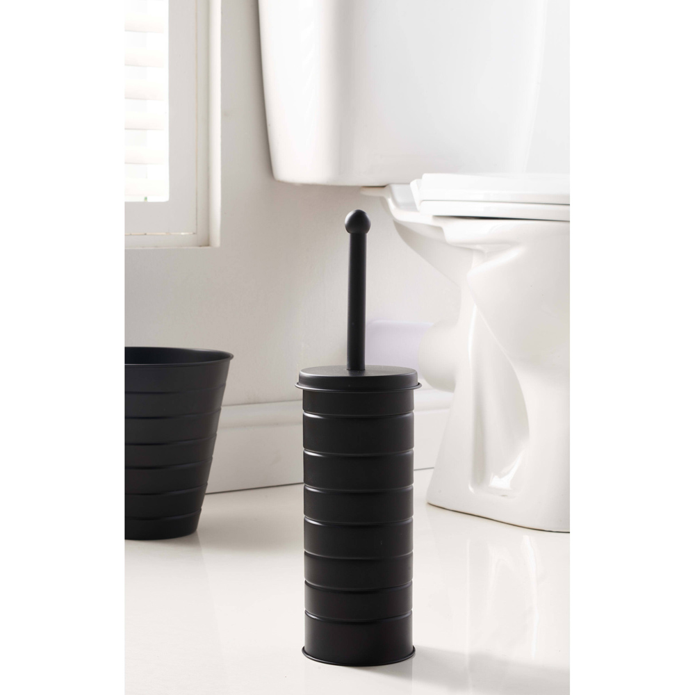 OurHouse Black Toilet Brush and Bin Image 7