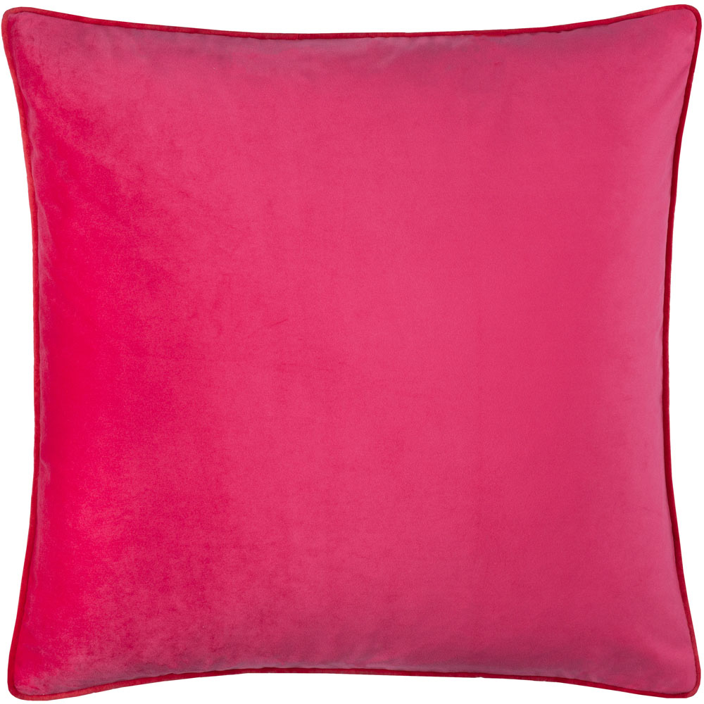 Furn Meridian Hot Pink and Red Velvet Cushion 45 x 45cm Image 1