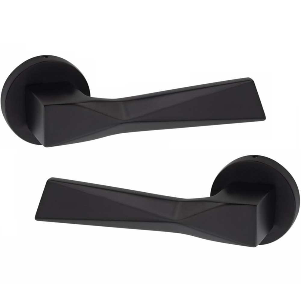 Golden Grace Modern Aura Matt Black Bathroom Handles Set Image 3