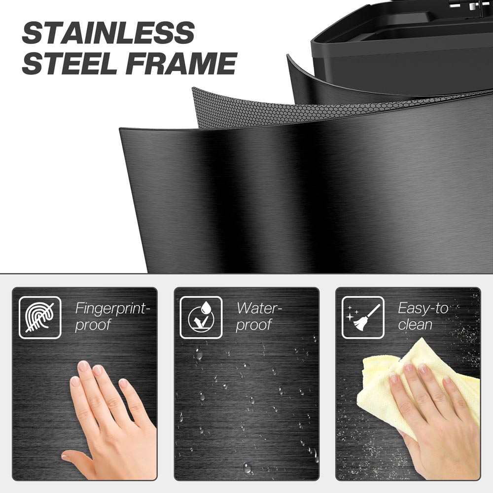 HOMCOM Black Dual Compartment Kitchen Bin 40L Image 8