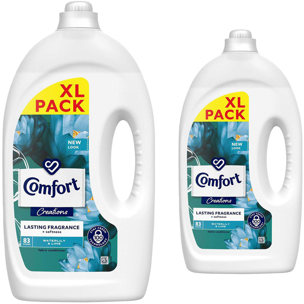Comfort Creations Waterlily and Lime Lasting Fragrance Fabric Conditioner 83 Washes 2.49L 2 Pack Image 1