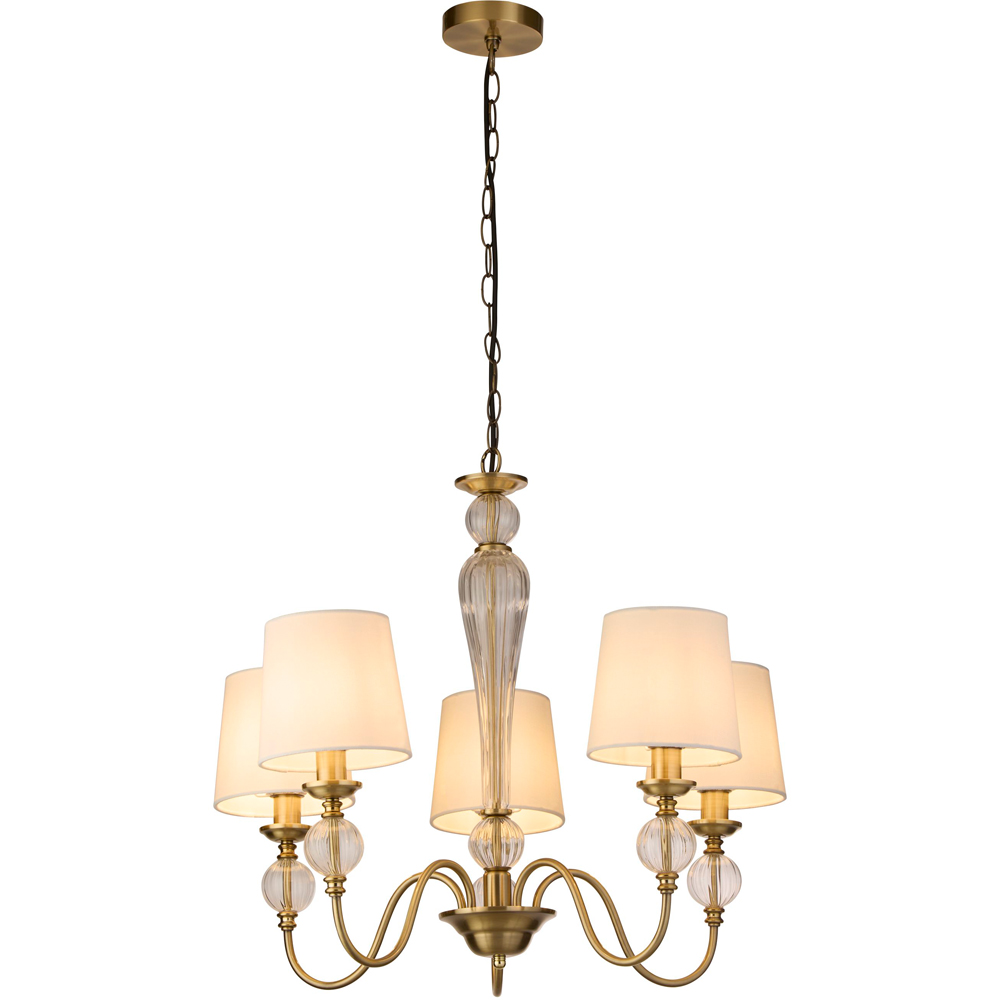 Lighting Collection Goodwin 5 Light Antique Brass Ceiling Pendant Image 3