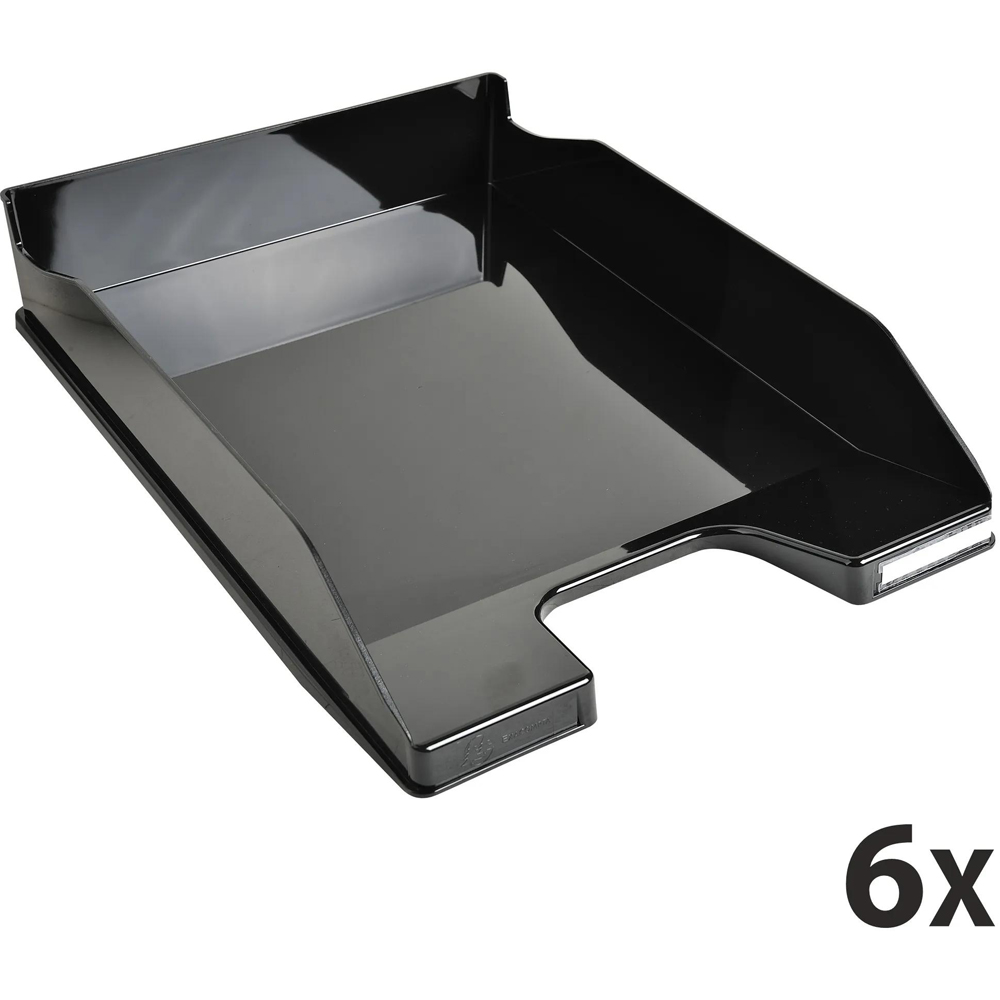 Exacompta Black Gloss Letter Tray 6 Pack Image 5