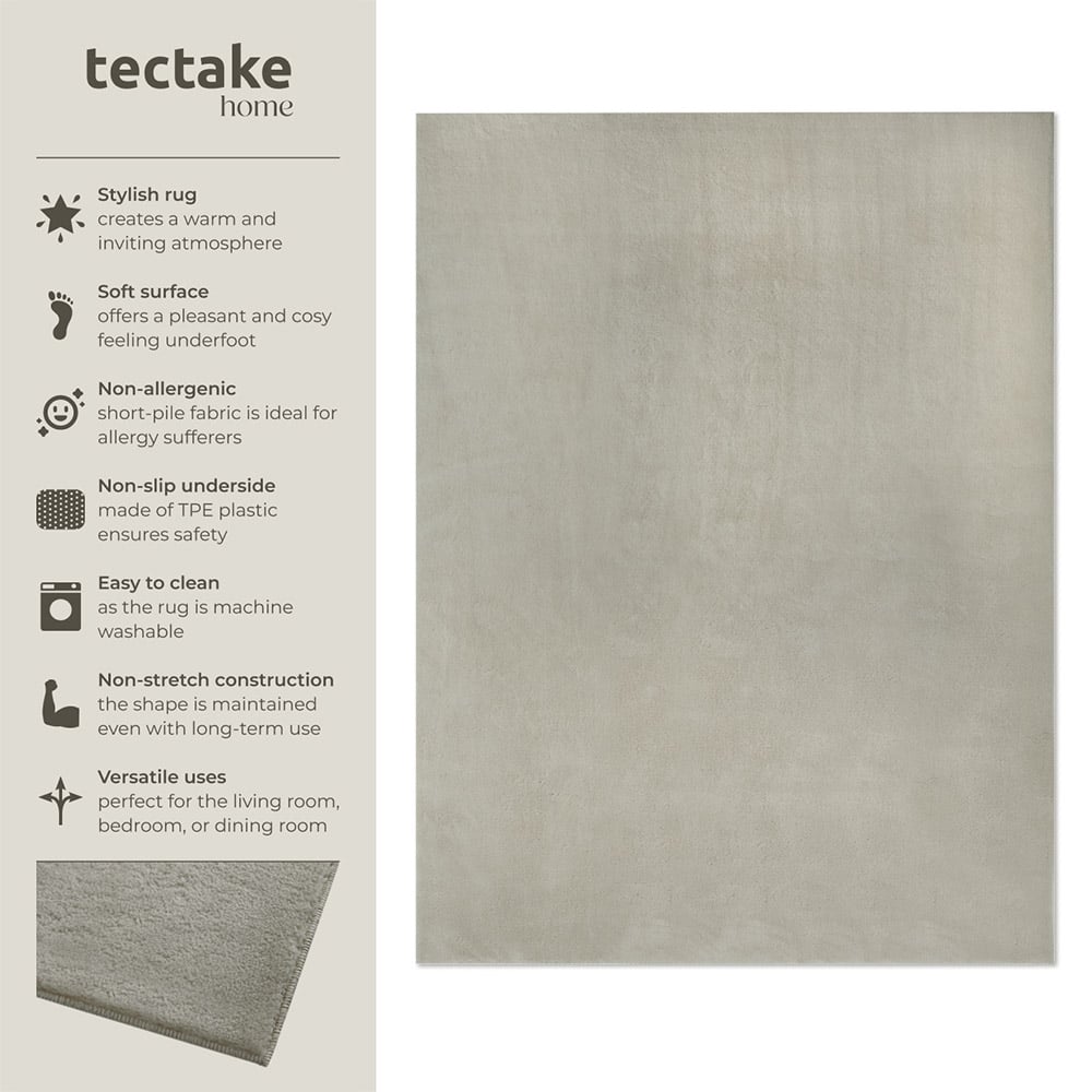 tectake Zonelle Sand Short Pile Ultra Soft Rug 290 x 200cm Image 7
