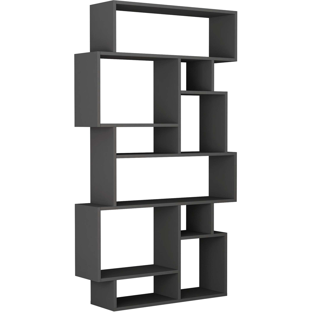 Decortie Karmato 10 Shelf Anthracite Grey Modern Bookcase Image 2