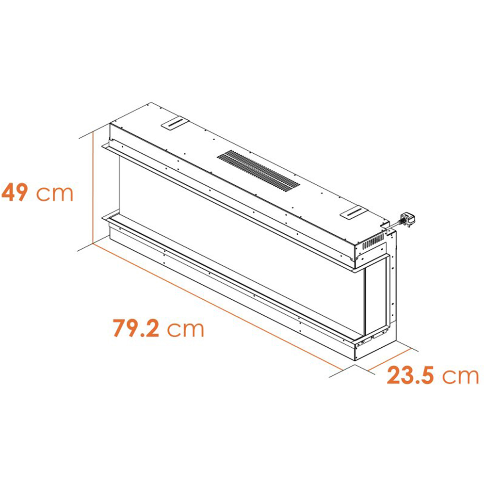 Acantha Aspire Fully Inset Media Wall Electric Fireplace 31 inch Image 7