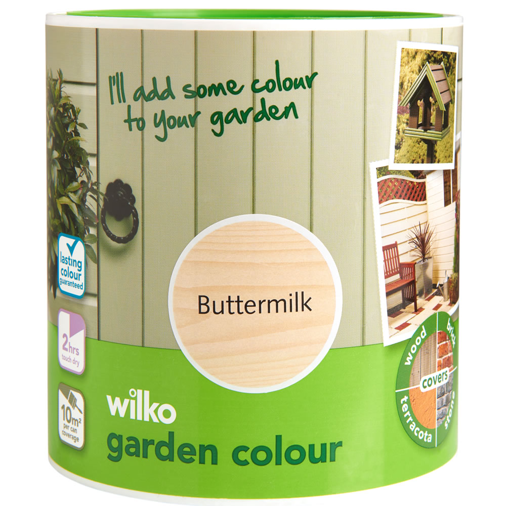 Wilko Garden Colour Buttermilk Exterior Paint 1L Image