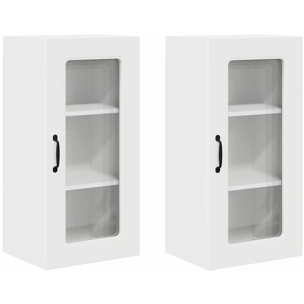 vidaXL Kalmar Single Door White Wall Kitchen Cabinet 2 Pack Image 2