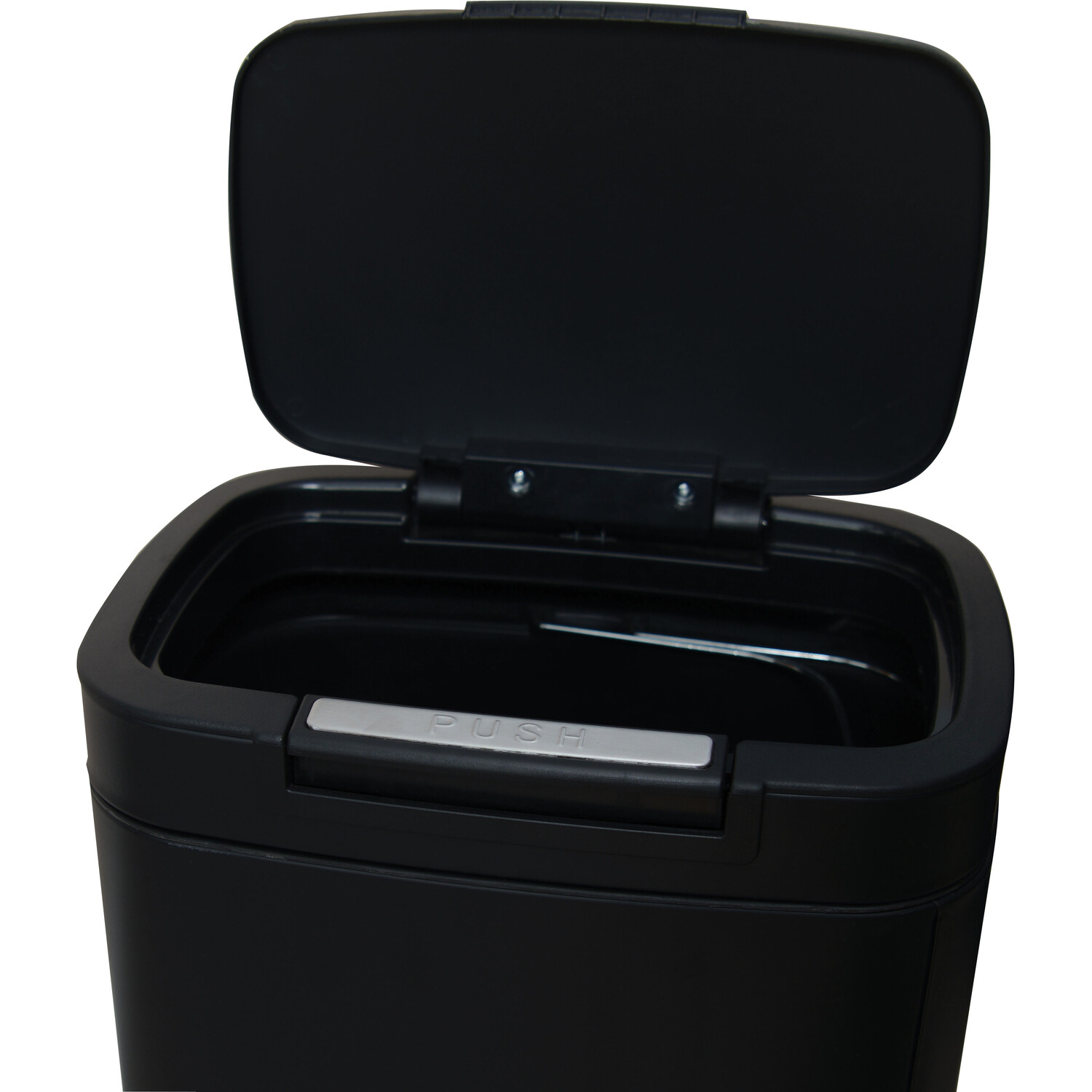 Kitchen Master Matt Black Rectangular Push Bar Bin 40L Image 3