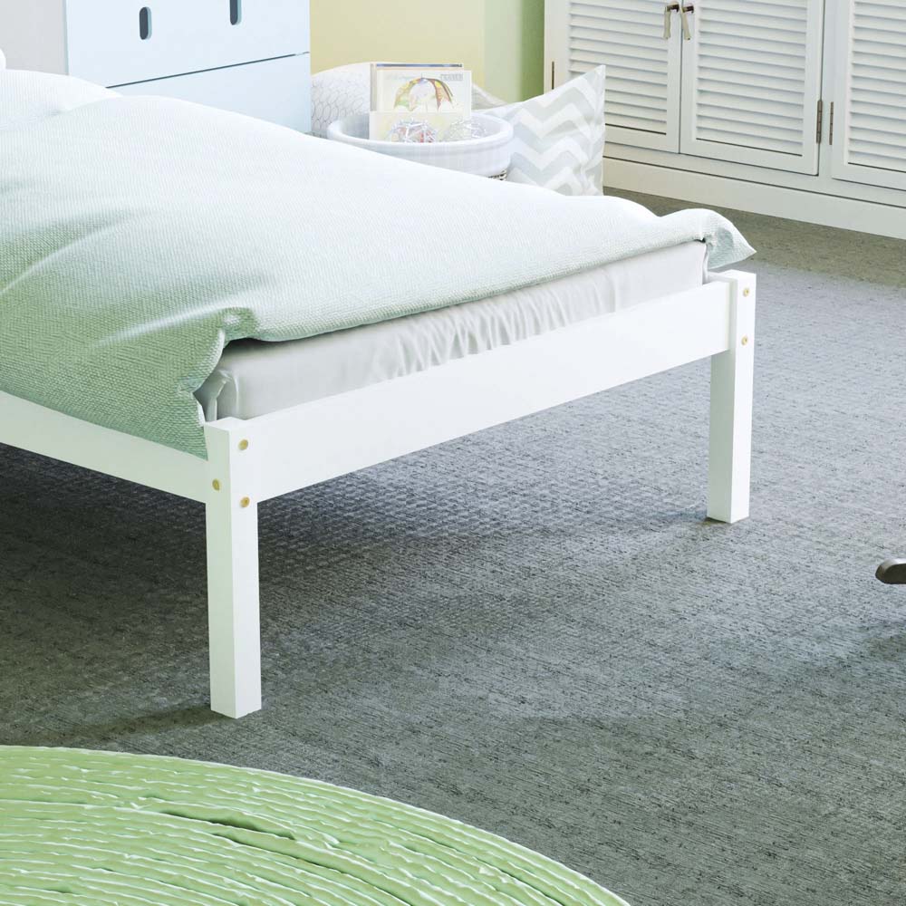 Junior Vida Libra Single White Wooden Bed Frame Image 4
