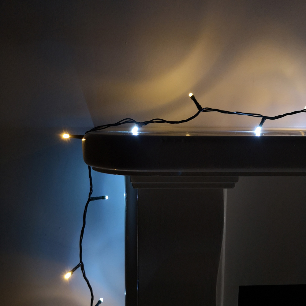 Premier SupaBrights 200 Warm and Cool White LED Multi-Function Green String Light 16m Image 3