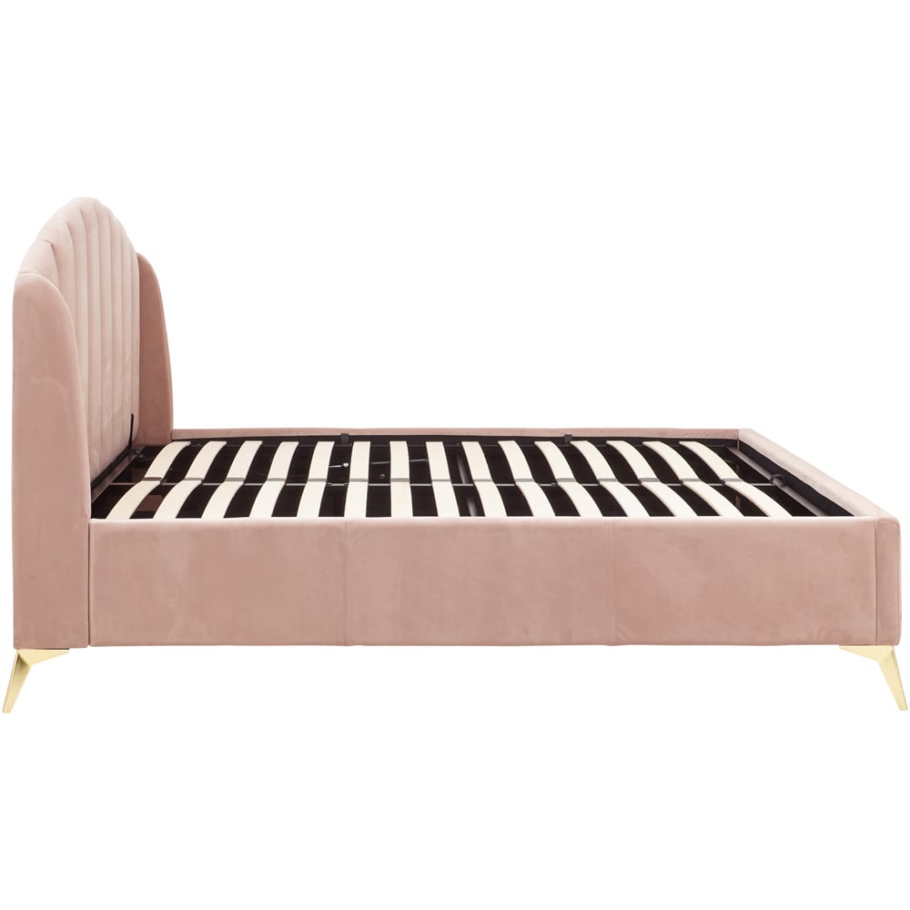 GFW Pettine Double Blush Pink End Lift Ottoman Bed Image 6