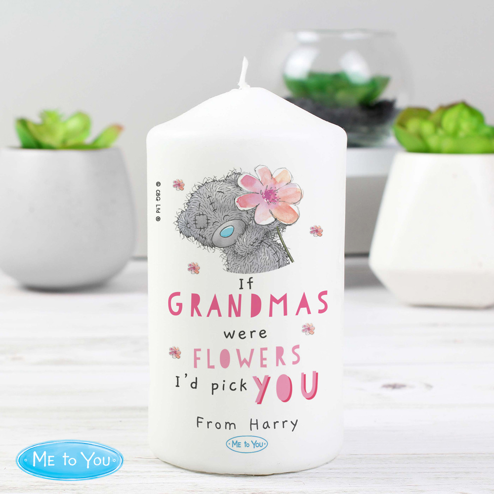 Personalised Memento Personalised Me To You If Were Flowers Pillar Candle Image 3