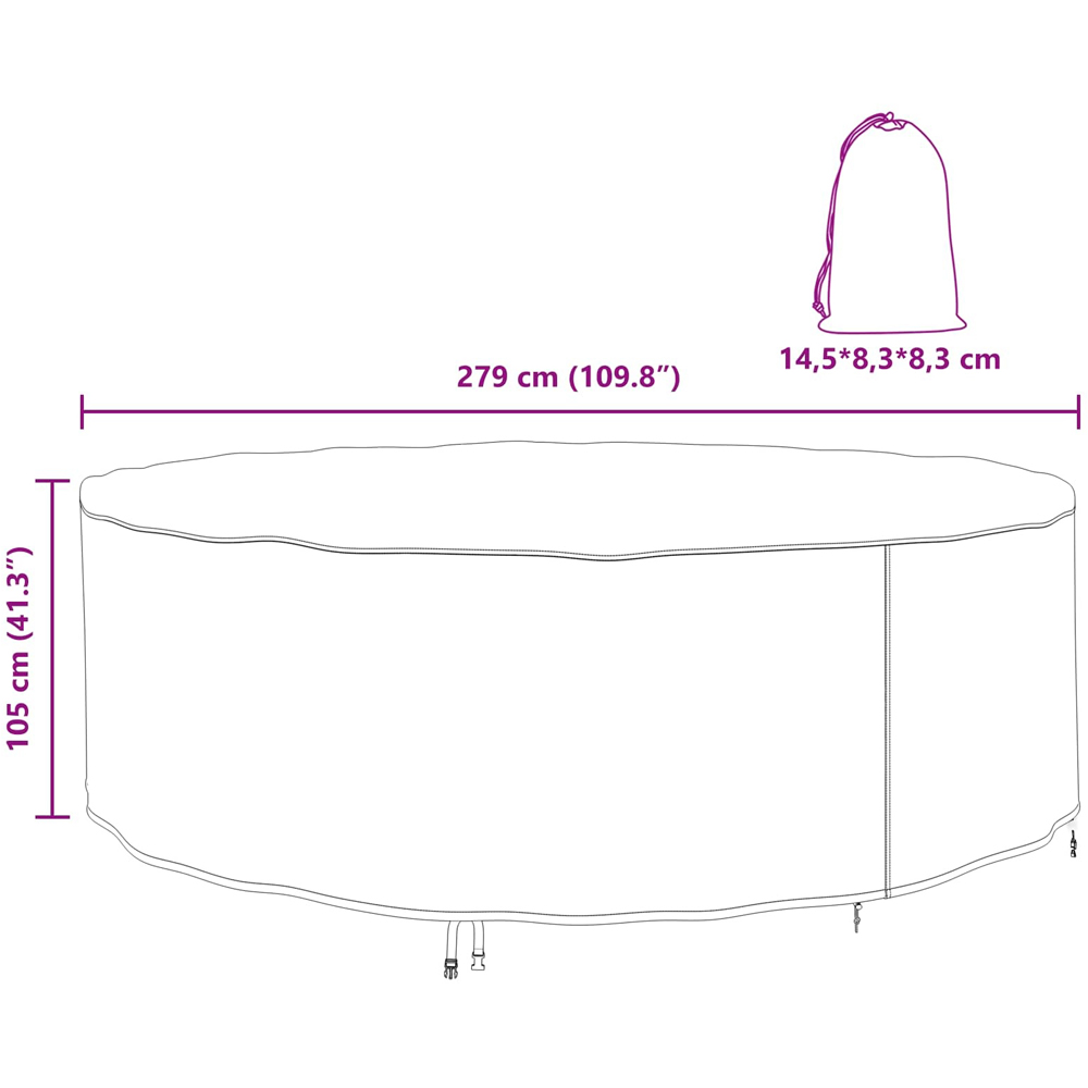 Walplus Round 210D Oxford Fabric Furniture Cover 279 x 279 x 105cm Image 9